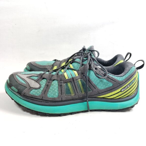 Brooks PureGrit 2 Women’s Trail Running Shoes Size 9 Teal/Gray Breathable Mesh - Picture 3 of 9